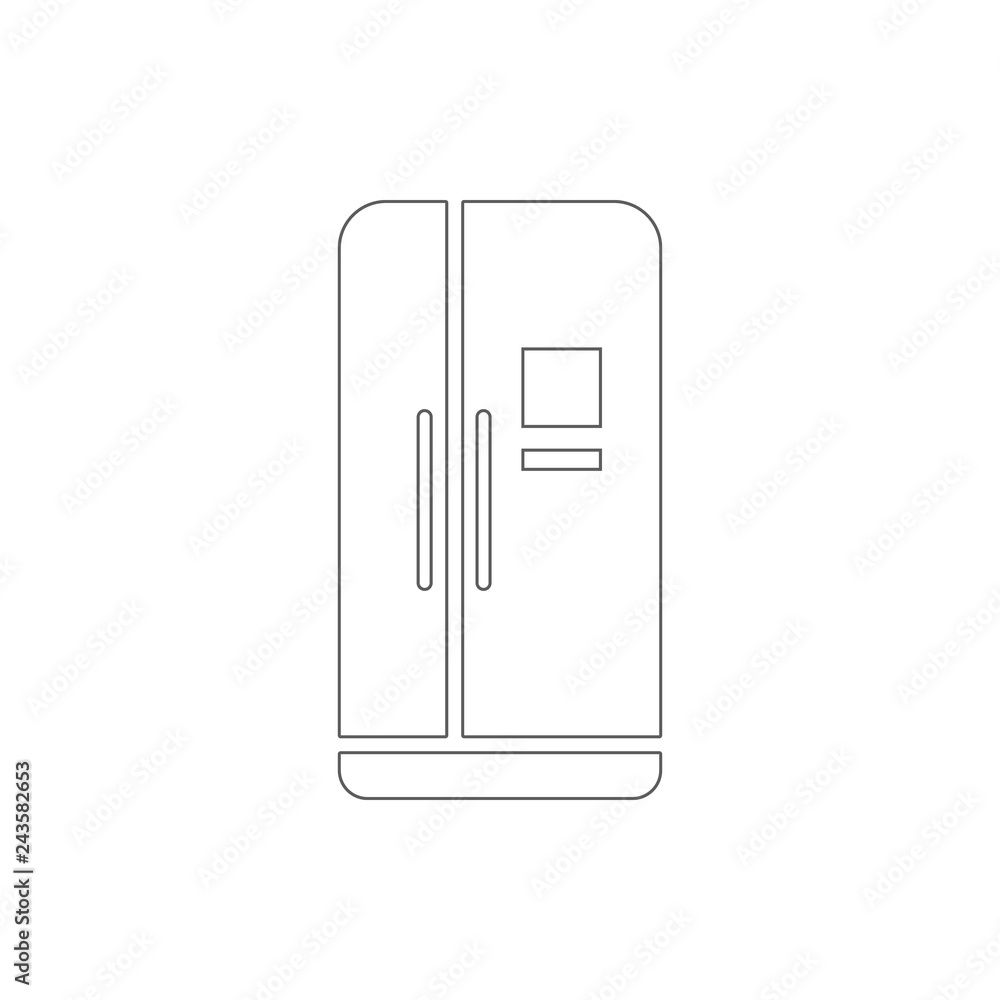 Poster two door refrigerator icon. element of electro for mobile concept and web apps icon. thin line icon 