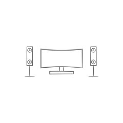 home theater logo icon. Element of cyber security for mobile concept and web apps icon. Thin line icon for website design and development, app development