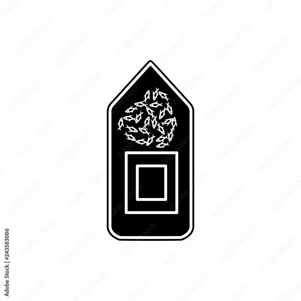 Aufkleber fish in the boat icon. element of fish production for mobile concept and web apps icon. glyph, flat 