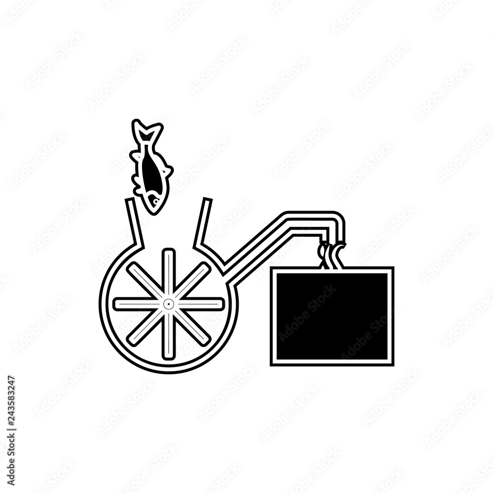 Poster production of fish products icon. element of fish production for mobile concept and web apps icon. g
