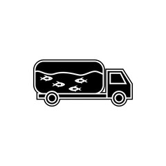 fish truck icon. Element of fish production for mobile concept and web apps icon. Glyph, flat icon for website design and development, app development