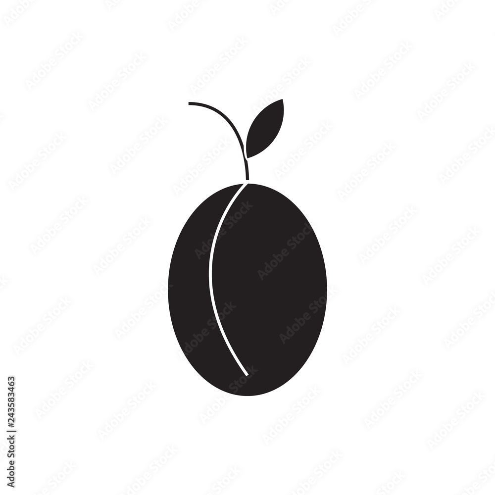 Poster plum icon. element of fruit for mobile concept and web apps icon. glyph, flat icon for website desig