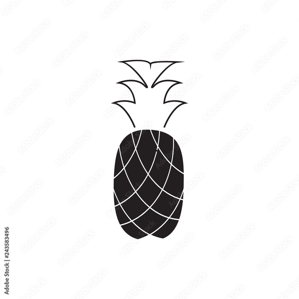 Poster pineapple icon. element of fruit for mobile concept and web apps icon. glyph, flat icon for website 