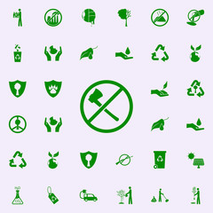 ban on cutting down trees green icon. greenpeace icons universal set for web and mobile
