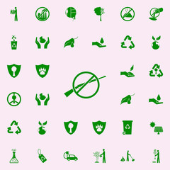 ban on hunting green icon. greenpeace icons universal set for web and mobile