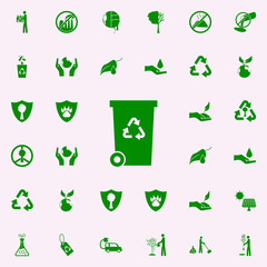 trash box green icon. greenpeace icons universal set for web and mobile