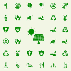 solar panels green icon. greenpeace icons universal set for web and mobile