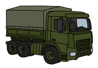 Obraz premium The funny khaki military truck
