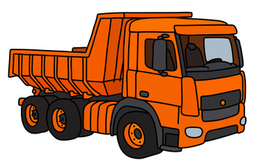 The funny orange dumper truck