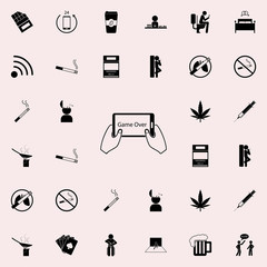 game in the phone icon. Bad habbits icons universal set for web and mobile