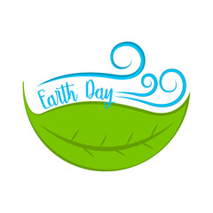 Isolated earth day label. Vector illustration design