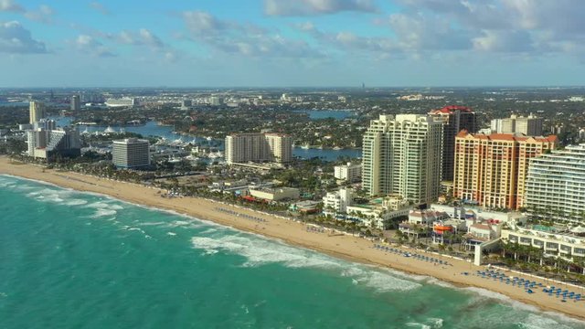 Drone footage of Fort Lauderdale Beach FL 4k 24p