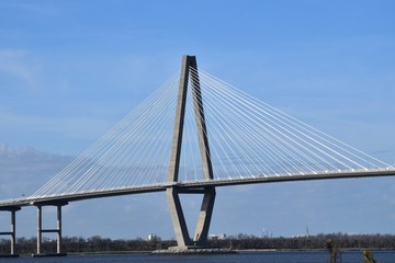 Perspective view of the Arthur Ravenel Jr. Bridge in Charleston South Carolina