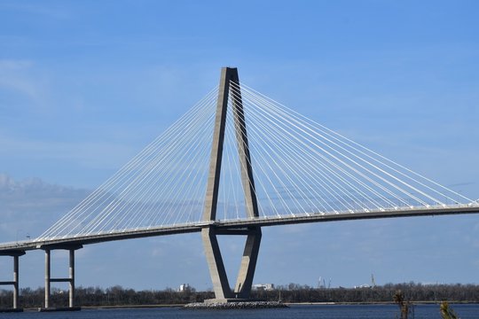 Perspective view of the Arthur Ravenel Jr. Bridge in Charleston South Carolina © Thomas Trompeter