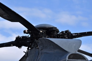 Closeup of a helicopter rotor blade