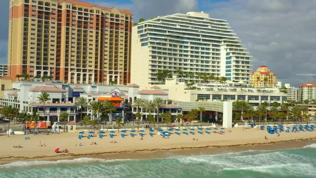 Fort Lauderdale Beach Place stock aerial drone footage
