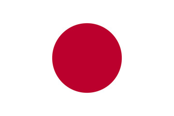 National flag of country Japan(white color with red dot)