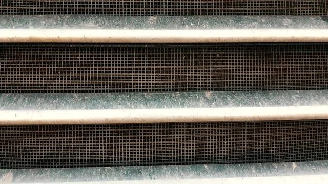 Dirty Grill/radiator Of A Semi Truck