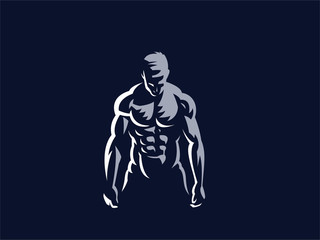 Sport. Sporty and athletic man.