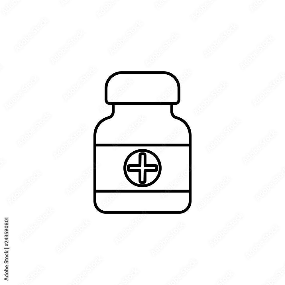 Poster medicine capsule icon. element of medicine for mobile concept and web apps illustration. thin color 