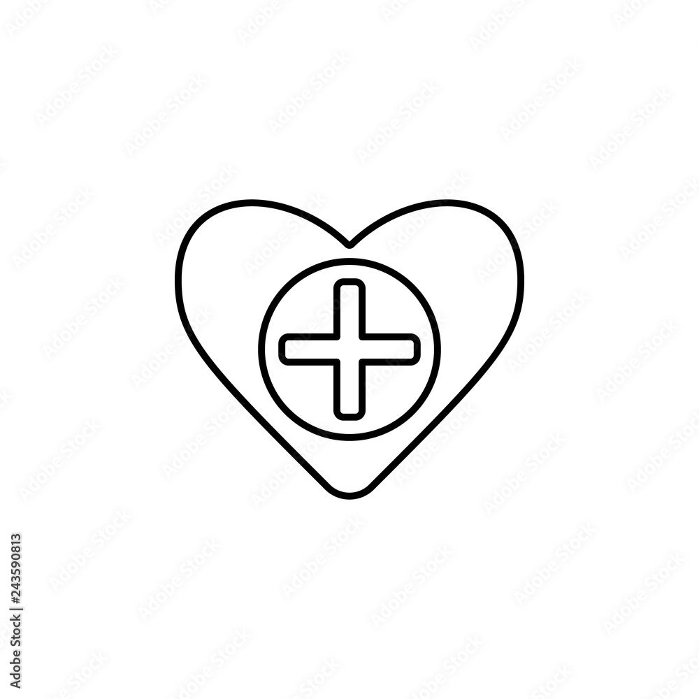 Poster heart with a medical cross icon. element of medicine for mobile concept and web apps illustration. t