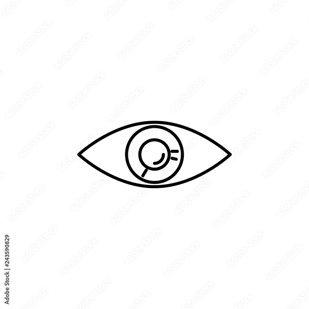 Poster human eye icon. element of medicine for mobile concept and web apps illustration. thin color line ic