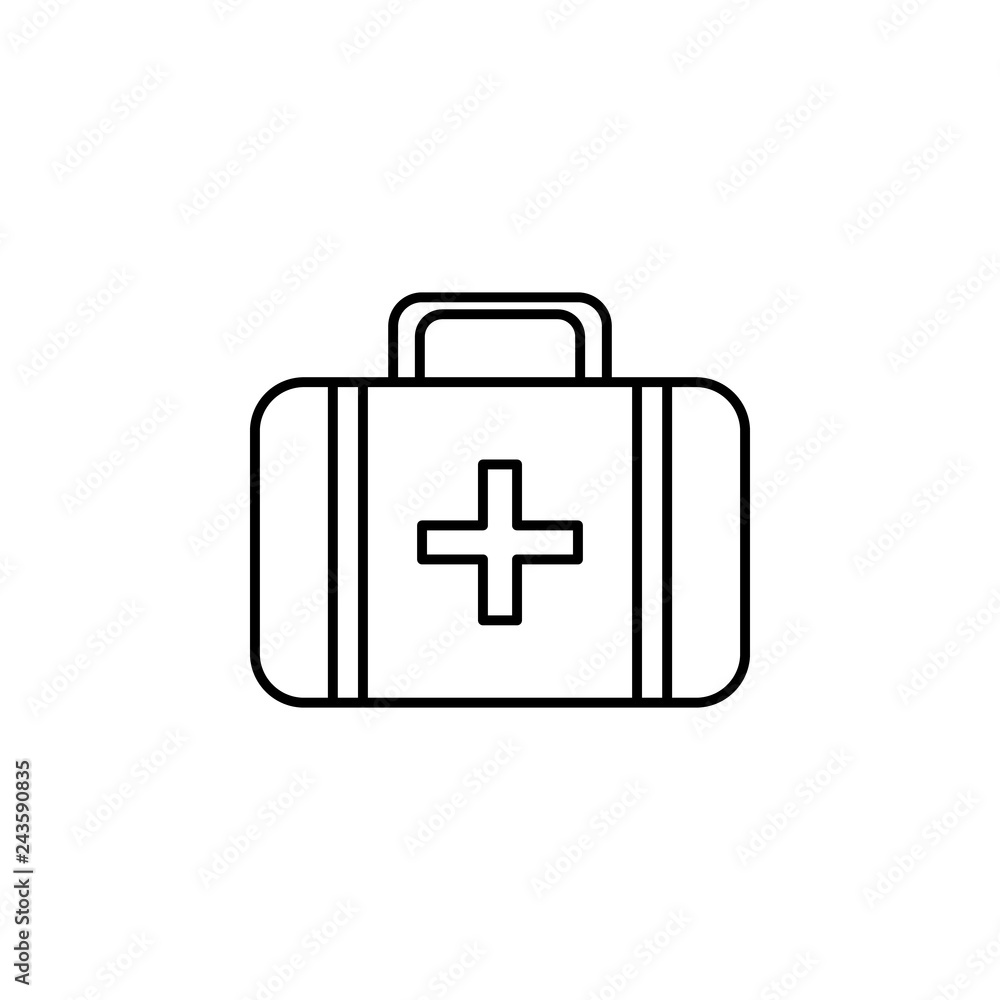 Aufkleber medical bag icon. element of medicine for mobile concept and web apps illustration. thin color line 