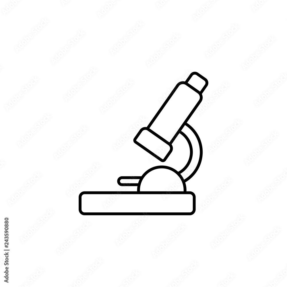 Poster microscope icon. element of medicine for mobile concept and web apps illustration. thin color line i