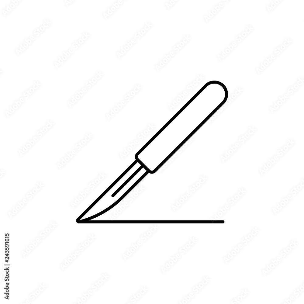 Poster surgical scalpel icon. element of medicine for mobile concept and web apps illustration. thin color 
