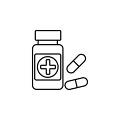 medicine capsule icon. Element of medicine for mobile concept and web apps illustration. Thin color line icon for website design and development, app development