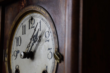 Old vintage timepiece clock detail