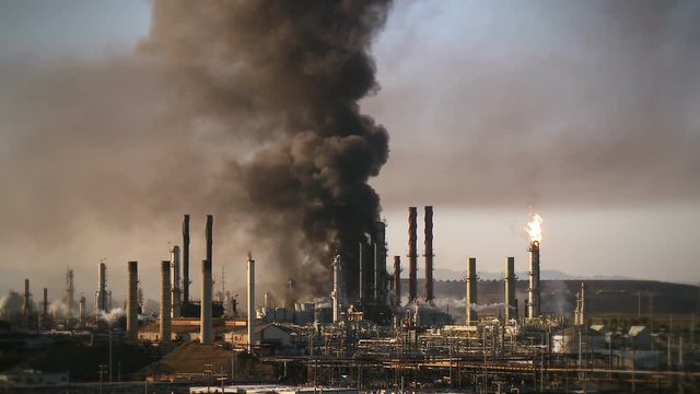oil refinery fire