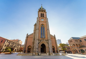 Fototapeta premium Myeongdong Catholic Cathedral in Seoul, South Korea, the Roman Catholic Church community in Korea.
