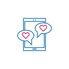 chat, couple, dating, love icon. Element of romance for mobile concept and web apps illustration. Thin color line icon for website design and development, app development