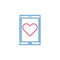 heart, love, phone, relationship icon. Element of romance for mobile concept and web apps illustration. Thin color line icon for website design and development, app development