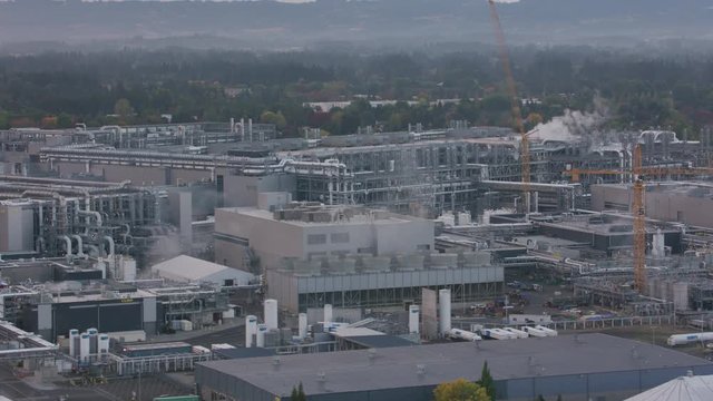 Hillsboro, Oregon Circa-2018.  Aerial View Of Intel Factory In Hillsboro, Oregon