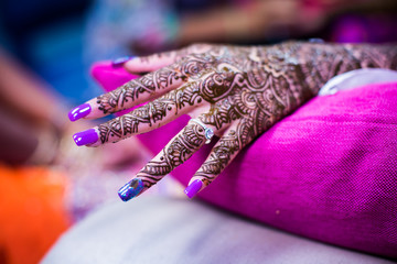 Indian bride's mehendi close up