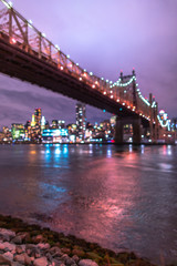  Blurred View on Queensboro bridge and Midtown Manhattan 