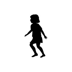 Fototapeta na wymiar girl running silhouette
