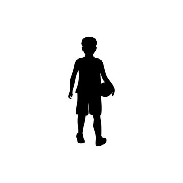 boy with ball silhouette