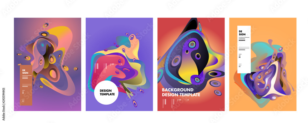 Aufkleber printset of modern abstract vector poster background . gradient geometric shapes of different colors