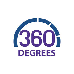 Circle 360 degrees logo concept design. Symbol graphic template element