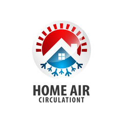 Circle arrow Home Air circulation logo concept design. Symbol graphic template element