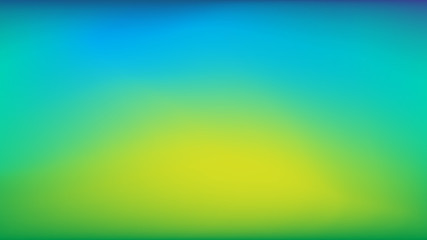 Blue to Lime Green Blurred Vector Background. Navy Blue, Turquoise, Yellow, Green Gradient Mesh. Trendy Out-of-focus Effect. Dramatic Saturated Colors. HD format Proportions. Horizontal Layout. - 243594832