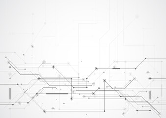 Abstract background with technology circuit board texture. Electronic motherboard illustration. Communication and engineering concept. Vector illustration