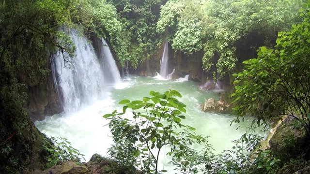 The scene of the Puente de Dios waterfalls in San Luis Potos&radic;&ne;, Mexico.
