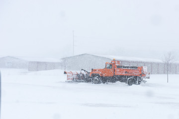 Snow plow blizzard