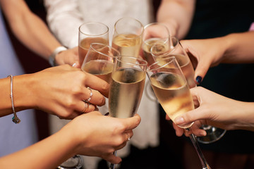 Party at the hotel with champagne