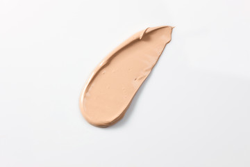 Shades Of Foundation On White Background. Makeup Product Texture.