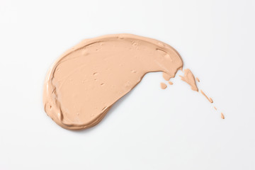 Shades Of Foundation On White Background. Makeup Product Texture.